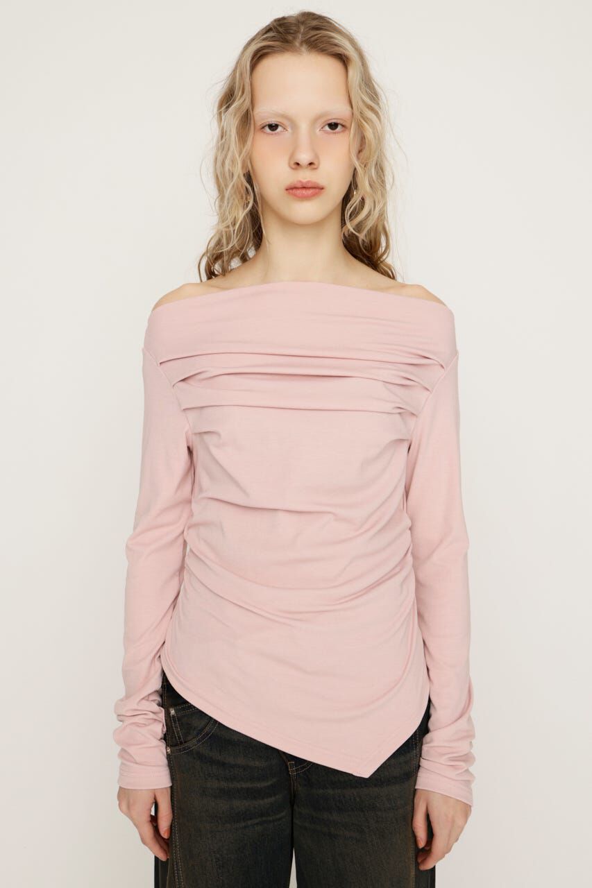 SLY「OFF SHOULDER TUCK トップス」|Tシャツ・カットソー|