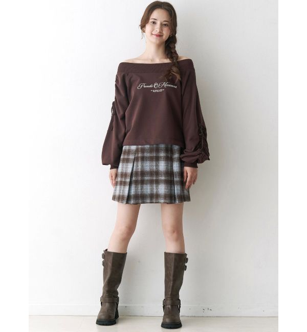 CALNAMUR「2WAY オフショルリボンスウェットプルオーバー」|Tシャツ・カットソー|