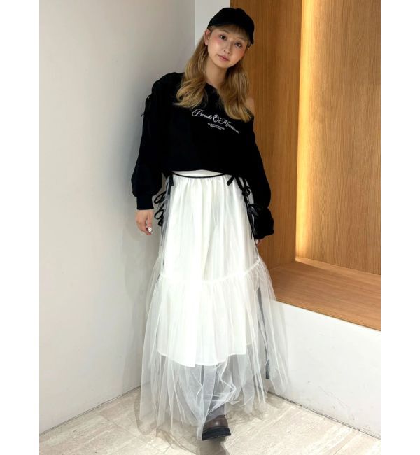 CALNAMUR「2WAY オフショルリボンスウェットプルオーバー」|Tシャツ・カットソー|