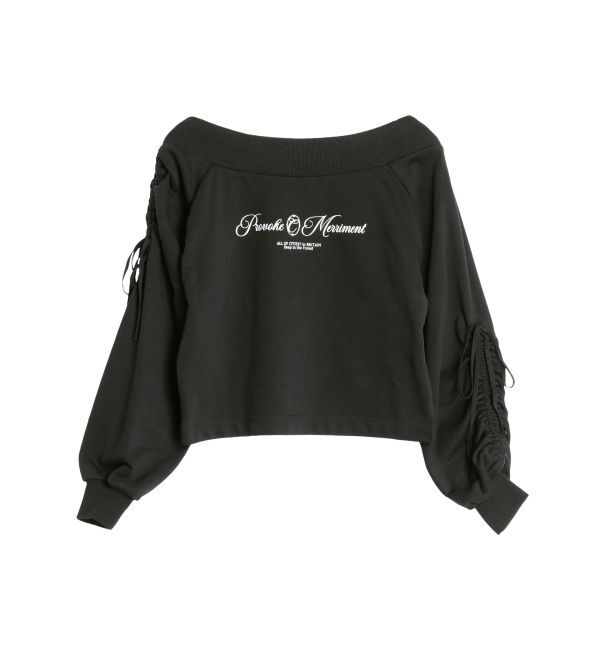 CALNAMUR「2WAY オフショルリボンスウェットプルオーバー」|Tシャツ・カットソー|