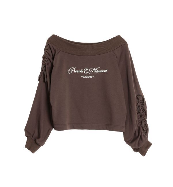 CALNAMUR「2WAY オフショルリボンスウェットプルオーバー」|Tシャツ・カットソー|