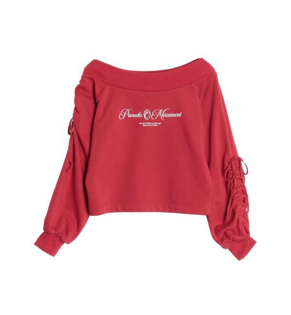 CALNAMUR「2WAY オフショルリボンスウェットプルオーバー」|Tシャツ・カットソー|