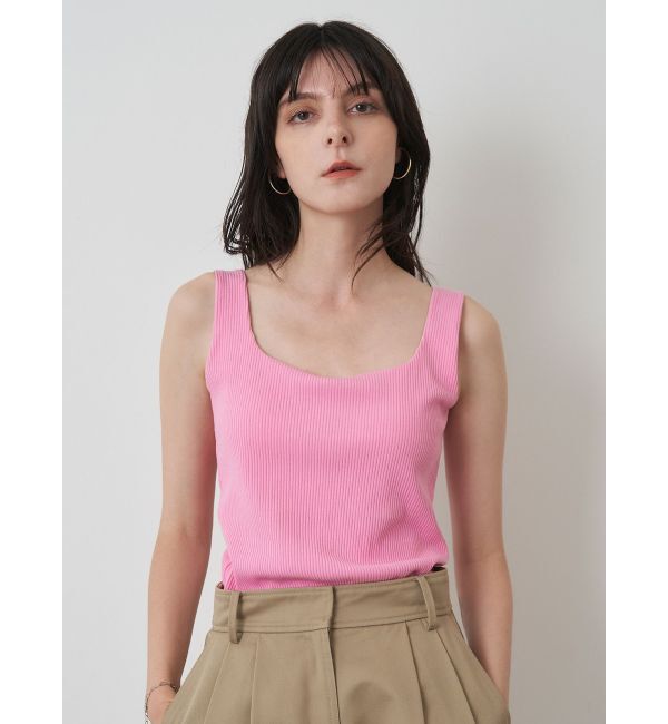 ELENDEEK「SQUARE NECK PAD TANK」|タンクトップ|ピンク