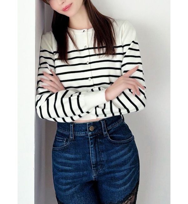 RESEXXY「クルーネックニットカーディガン」|カーディガン|アイボリー