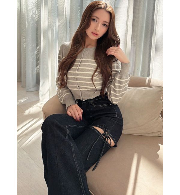 RESEXXY「クルーネックニットカーディガン」|カーディガン|