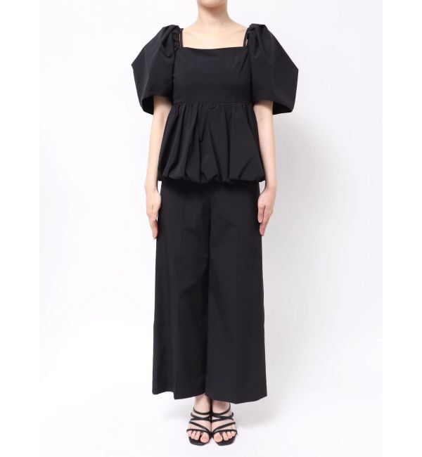 MERCURYDUO「タフタバルーンペプラムロンパース」|オールインワン|