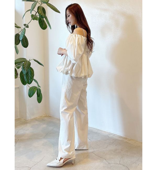 MERCURYDUO「タフタバルーンペプラムロンパース」|オールインワン|