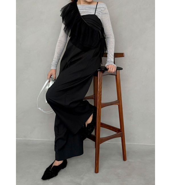 MERCURYDUO「【OUNNOUN】ワイドレッグオールインワン」|オールインワン|ブラック