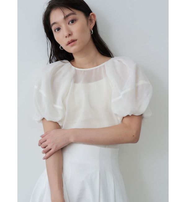MERCURYDUO「【OUNNOUN】バルーンスリーブシアーブラウス」|シャツ・ブラウス|ホワイト