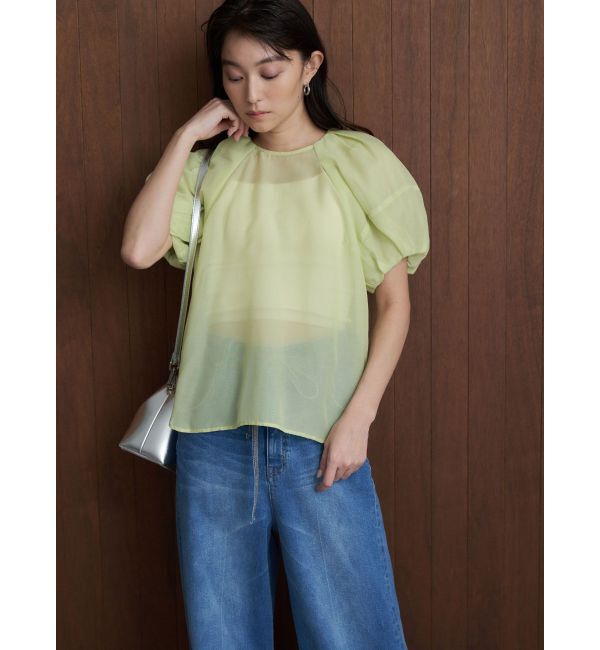 MERCURYDUO「【OUNNOUN】バルーンスリーブシアーブラウス」|シャツ・ブラウス|