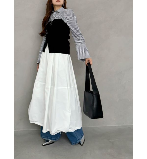 MERCURYDUO「【OUNNOUN】タフタコクーン2WAYドロストスカート」|スカート|