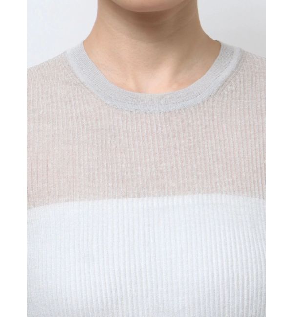 MERCURYDUO「【OUNNOUN】シアーリブボディースーツ」|ニット・セーター|