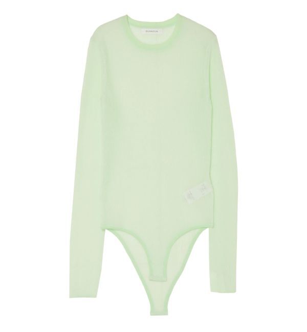 MERCURYDUO「【OUNNOUN】シアーリブボディースーツ」|ニット・セーター|