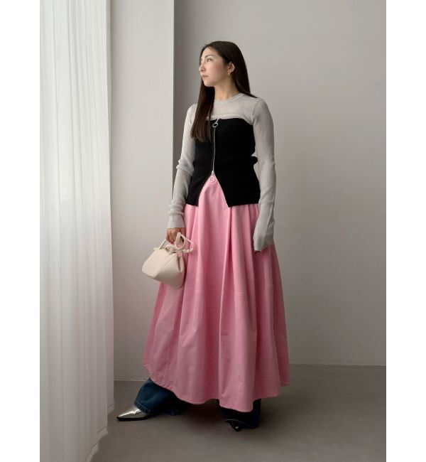 MERCURYDUO「【OUNNOUN】シアーリブボディースーツ」|ニット・セーター|