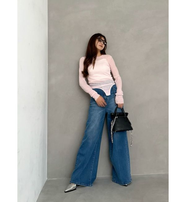 MERCURYDUO「【OUNNOUN】シアーリブボディースーツ」|ニット・セーター|