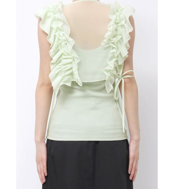 MERCURYDUO「【OUNNOUN】フリルブラウスレイヤードカットソー」|Tシャツ・カットソー|