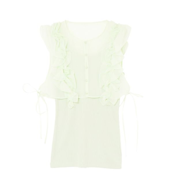 MERCURYDUO「【OUNNOUN】フリルブラウスレイヤードカットソー」|Tシャツ・カットソー|