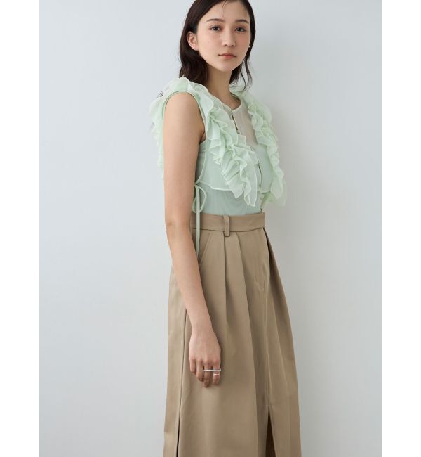 MERCURYDUO「【OUNNOUN】フリルブラウスレイヤードカットソー」|Tシャツ・カットソー|