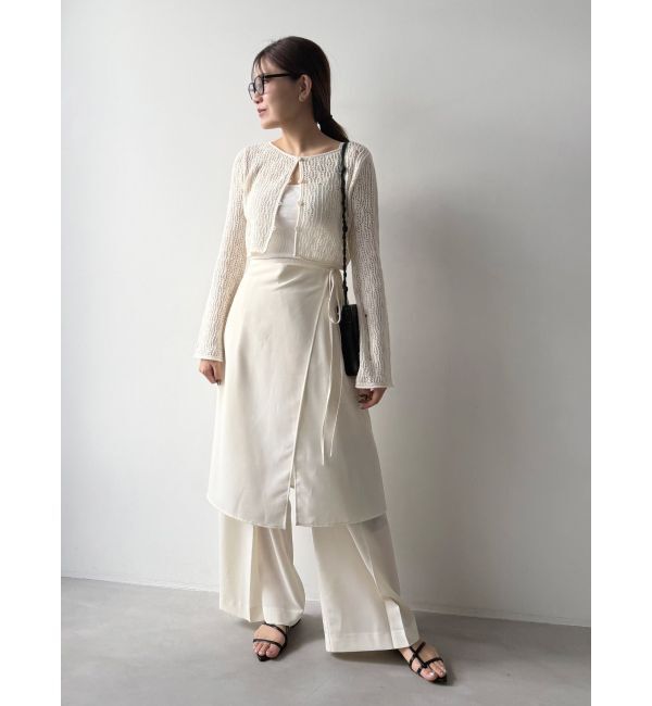 MERCURYDUO「【OUNNOUN】メッシュクロップドニットカーデ」|カーディガン|