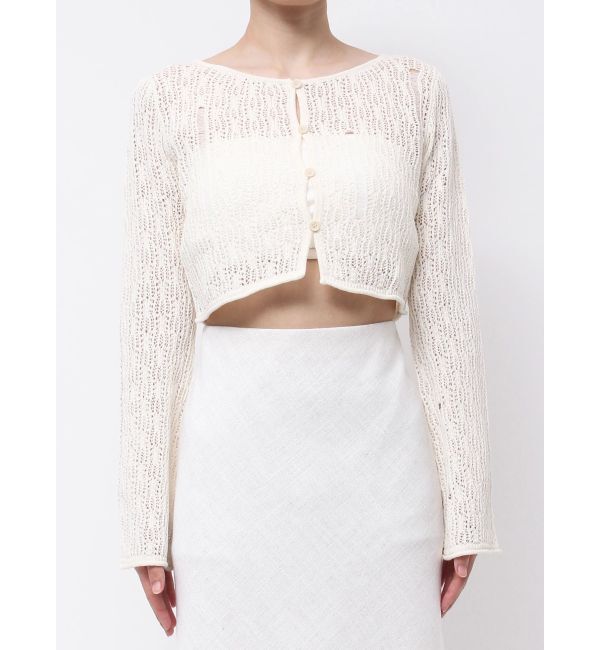 MERCURYDUO「【OUNNOUN】メッシュクロップドニットカーデ」|カーディガン|