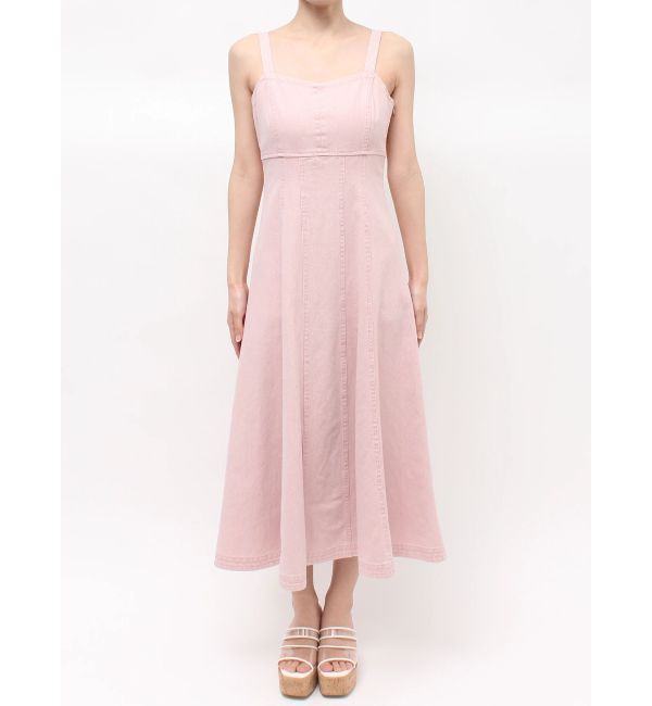 MERCURYDUO「デニムフィットアンドフレアバックレースアップジャンスカ」|ワンピース|