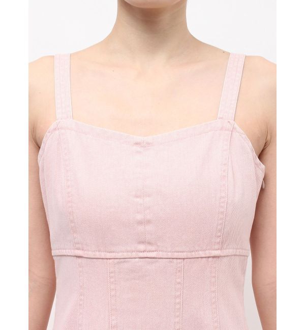 MERCURYDUO「デニムフィットアンドフレアバックレースアップジャンスカ」|ワンピース|