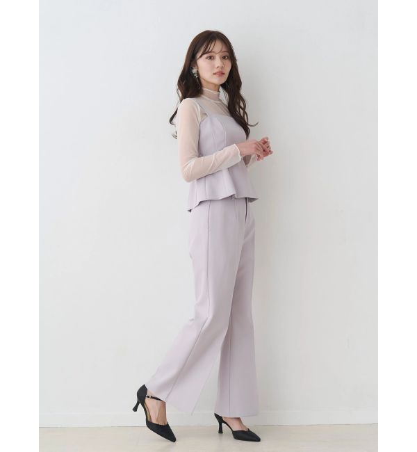 MERCURYDUO「ペプラムビスチェパンツセットアップ」|オールインワン|