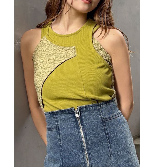 MURUA「トリックドッキングキャミタンク」|タンクトップ|ライム