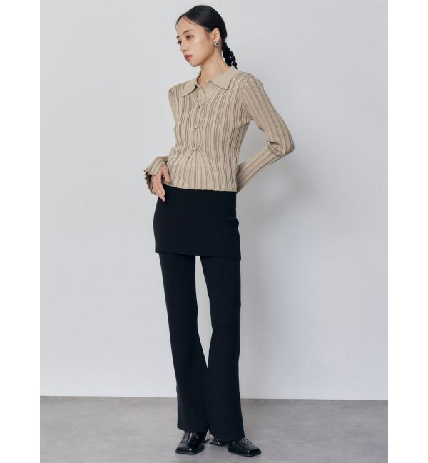 MURUA「スカートレイヤードニットフレアパンツ」|その他|