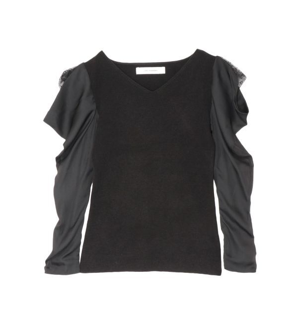 LAGUNAMOON「ドレープレイヤードスリーブニットプルオーバー」|ニット・セーター|