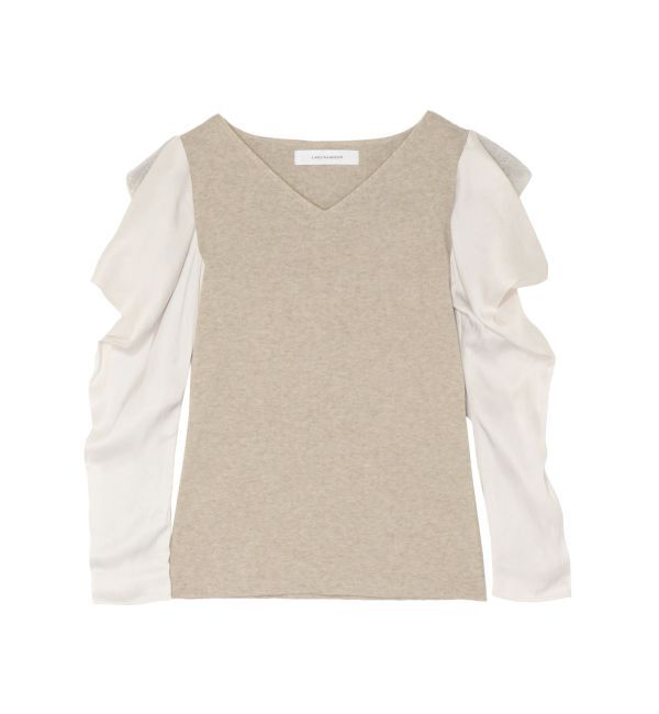 LAGUNAMOON「ドレープレイヤードスリーブニットプルオーバー」|ニット・セーター|