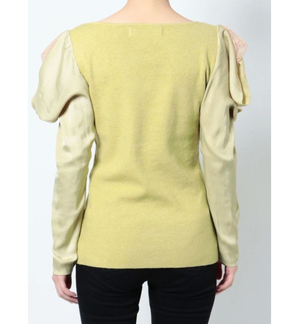 LAGUNAMOON「ドレープレイヤードスリーブニットプルオーバー」|ニット・セーター|