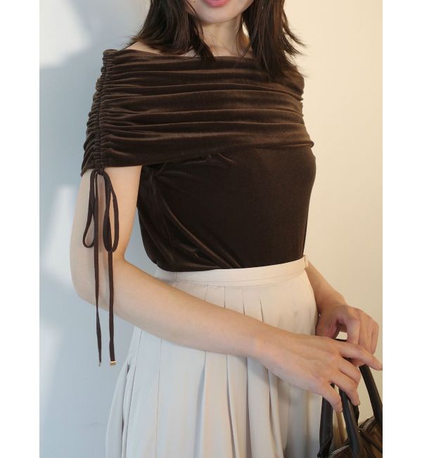 LAGUNAMOON「ライトベロアオフショルトップス」|Tシャツ・カットソー|