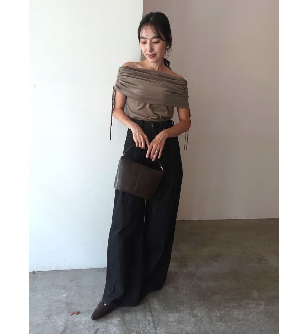 LAGUNAMOON「ライトベロアオフショルトップス」|Tシャツ・カットソー|