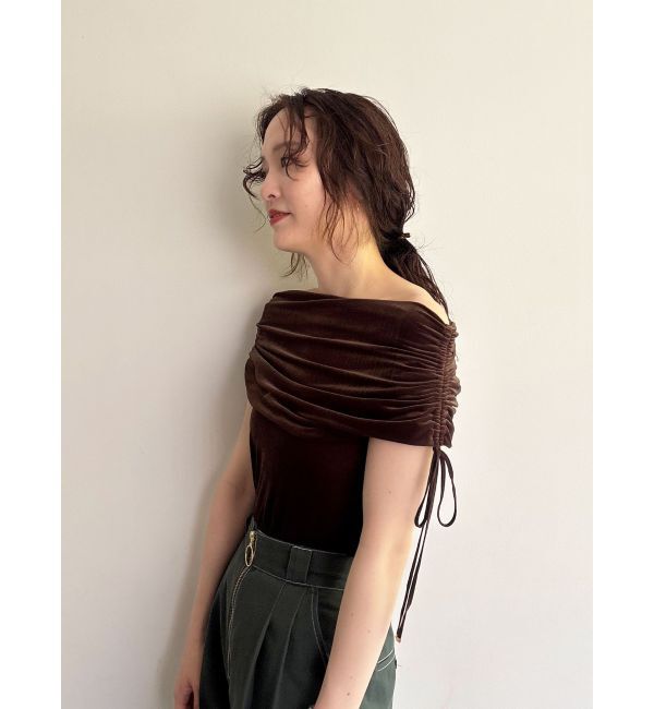 LAGUNAMOON「ライトベロアオフショルトップス」|Tシャツ・カットソー|