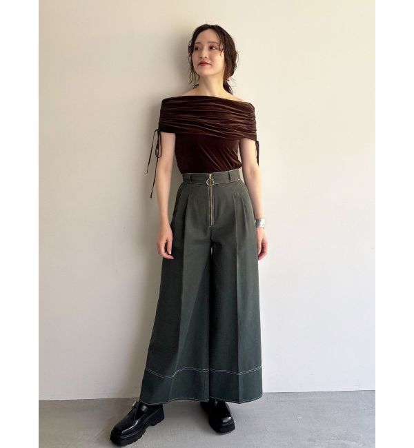 LAGUNAMOON「ライトベロアオフショルトップス」|Tシャツ・カットソー|