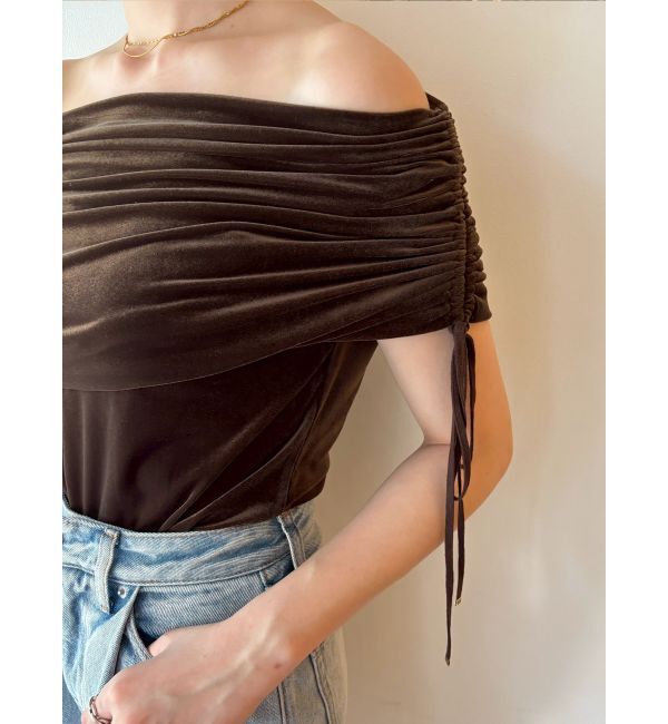 LAGUNAMOON「ライトベロアオフショルトップス」|Tシャツ・カットソー|