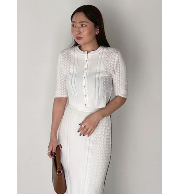 LAGUNAMOON「バイカラーサイドラインレースニットセットアップ」|ワンピース|