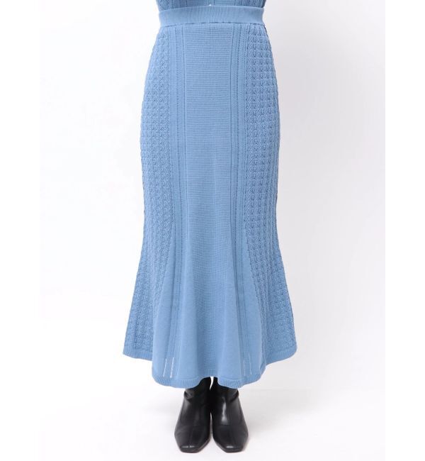 LAGUNAMOON「バイカラーサイドラインレースニットセットアップ」|ワンピース|