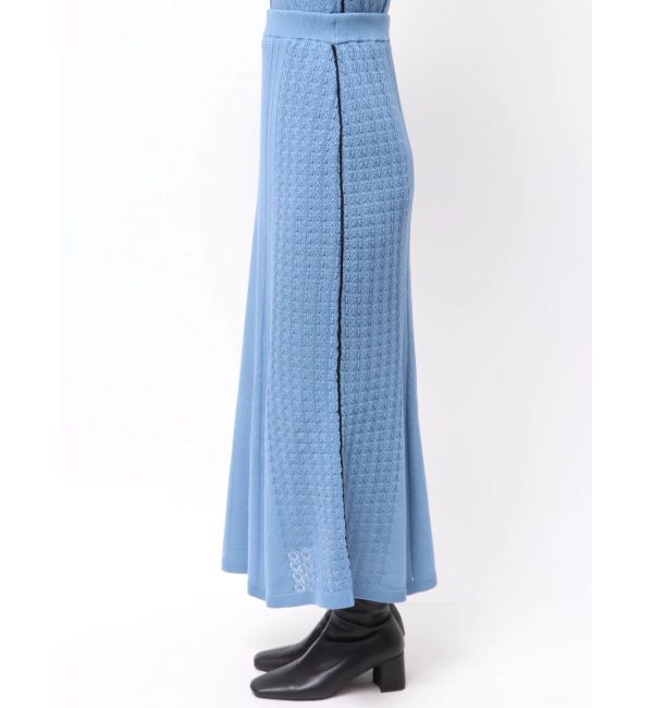 LAGUNAMOON「バイカラーサイドラインレースニットセットアップ」|ワンピース|