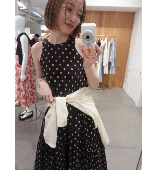 LAGUNAMOON「2WAYシアードットプリントギャザーフレアワンピース」|ワンピース|