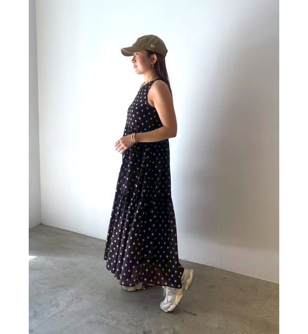 LAGUNAMOON「2WAYシアードットプリントギャザーフレアワンピース」|ワンピース|