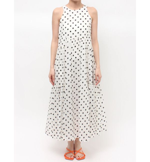 LAGUNAMOON「2WAYシアードットプリントギャザーフレアワンピース」|ワンピース|