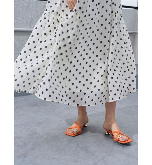 LAGUNAMOON「2WAYシアードットプリントギャザーフレアワンピース」|ワンピース|