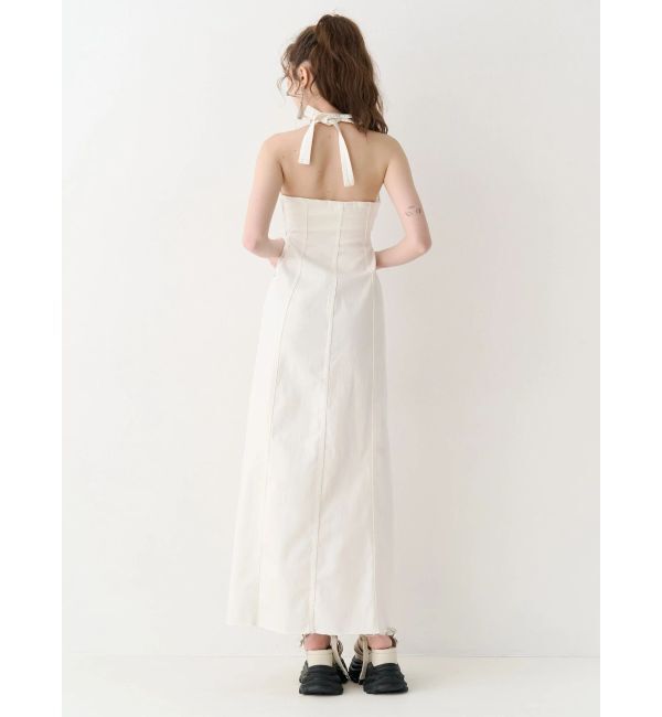 EVRIS「ホルターネックデニムロングワンピース」|ワンピース|