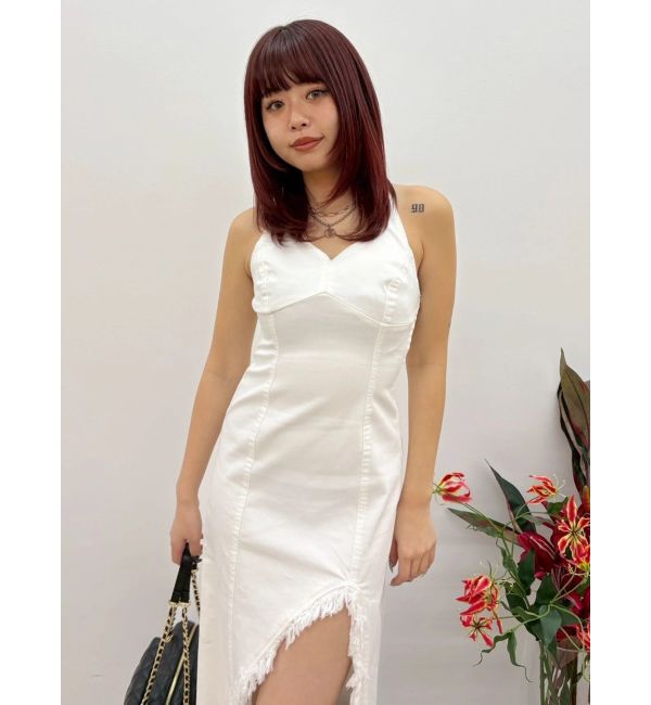 EVRIS「ホルターネックデニムロングワンピース」|ワンピース|