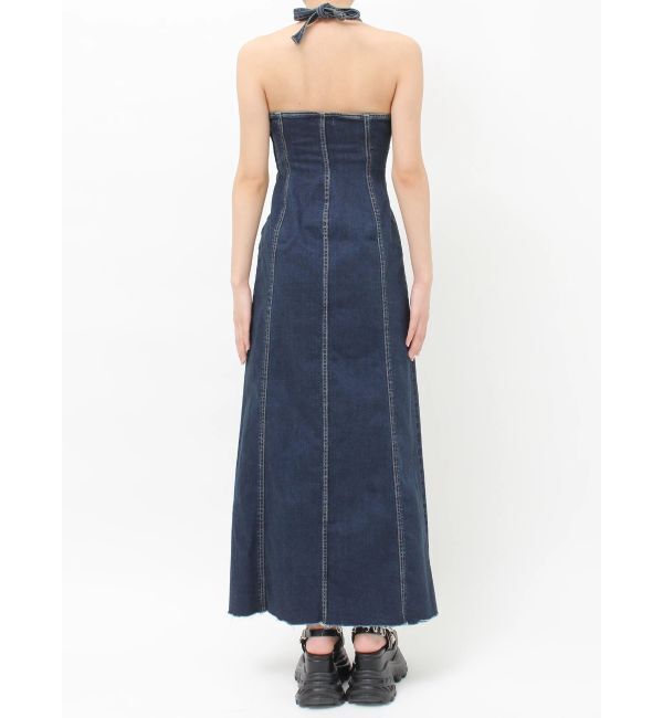 EVRIS「ホルターネックデニムロングワンピース」|ワンピース|