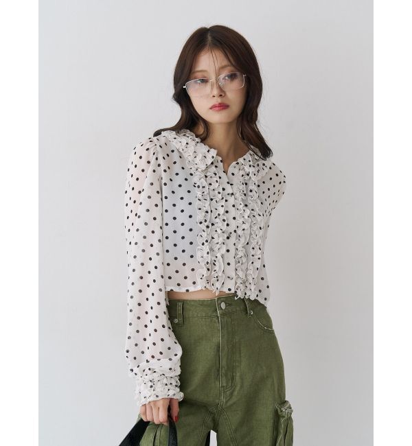 jouetie「シアーフリルショートブラウス」|シャツ・ブラウス|