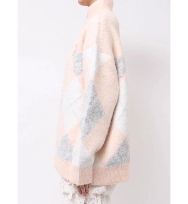merry jenny「fluffyアーガイルZIPニット」|ニット・セーター|