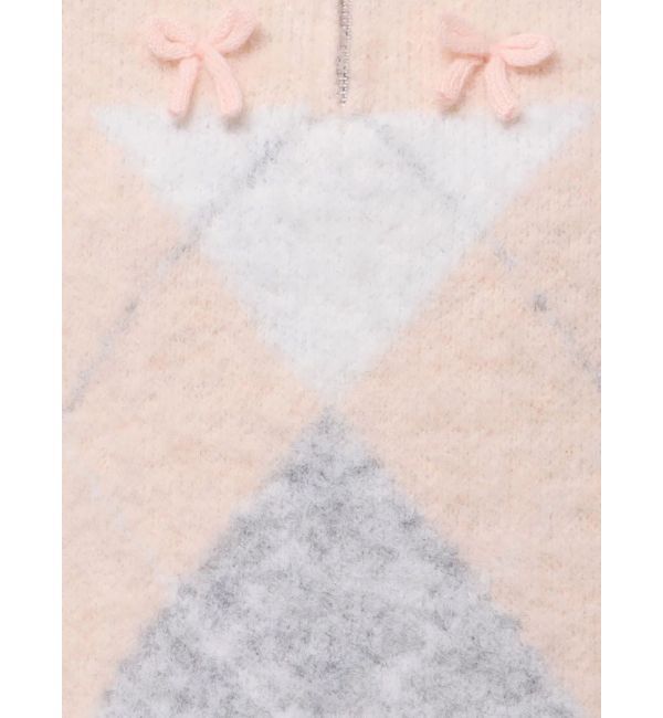 merry jenny「fluffyアーガイルZIPニット」|ニット・セーター|